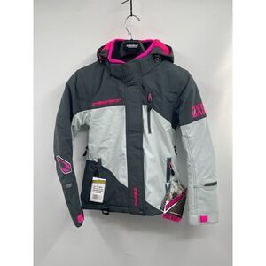 Castle X Phase G4 Snowmobile Jacket Women's XS Charcoal Silver Pink Full Zip NWT